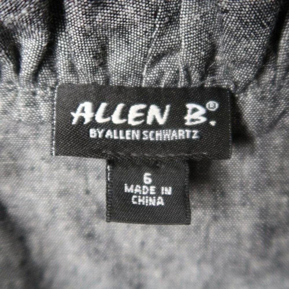Allen B by‎ Allen Schwartz Grey Linen Blend Ruffle Wrap Dress Size 6 Sleeveless